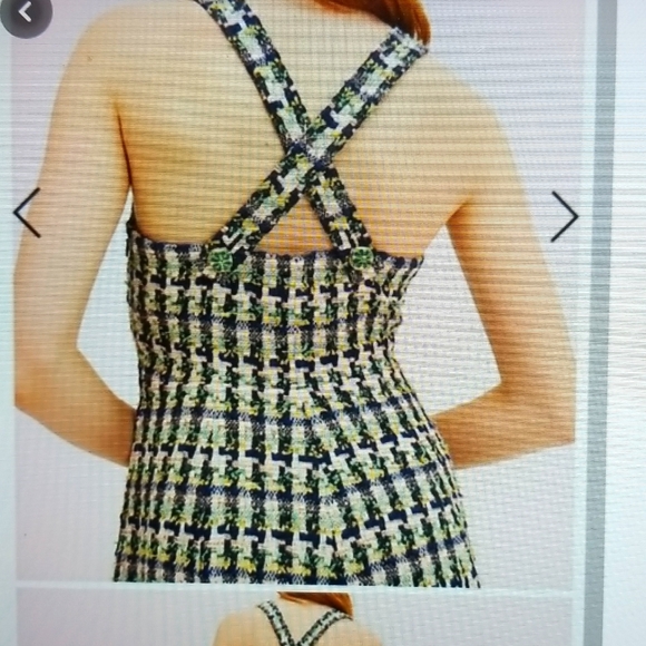 Kate spade pop tweed halter dress in jumiper in green blue white color - Picture 2 of 4